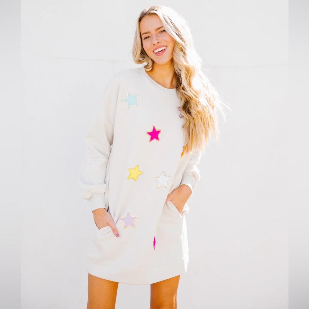 Judith March | Womens SEEING STARS PULLOVER DRESS | size M | NWOT